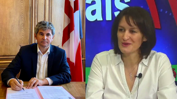 Mag 31 octobre 2020 - Gilles Platret (Maire de Chalon-sur-Saône) et Stéphanie Dumoulin (Maire de Chauffailles)