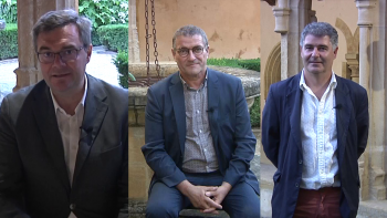 Mag 12 juillet 2021 - Rémy Rebeyrotte (FESC), Sylvain Dardoullier (Conseil Départemental) et Bruno Berthelier (Maire de Charlieu)